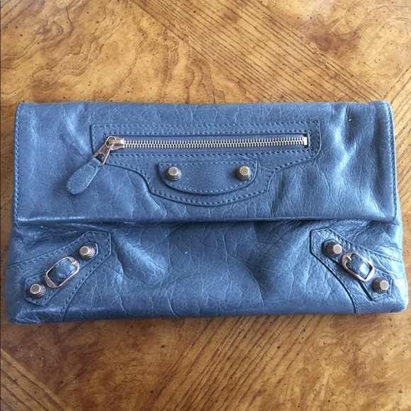 Balenciaga Clutch Envelope Gray w/rose gold - Picture 1 of 7
